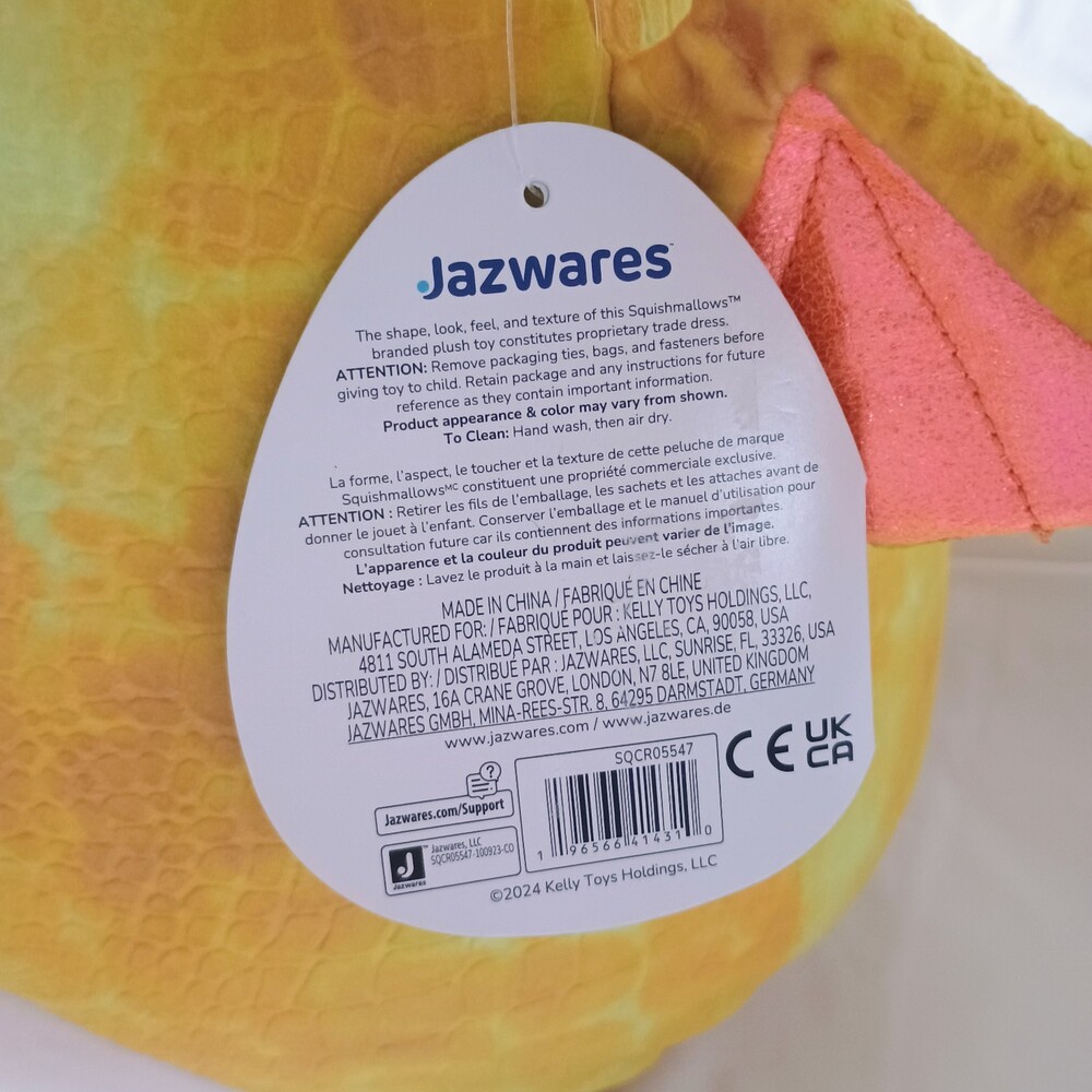 Squishmallows: DIERIC THE DRAGON 11" Yellow, Mohawk Red Orange Soft Plush Toy - Picture 3 of 7